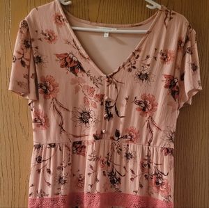 Maurices Pink Flower Dress